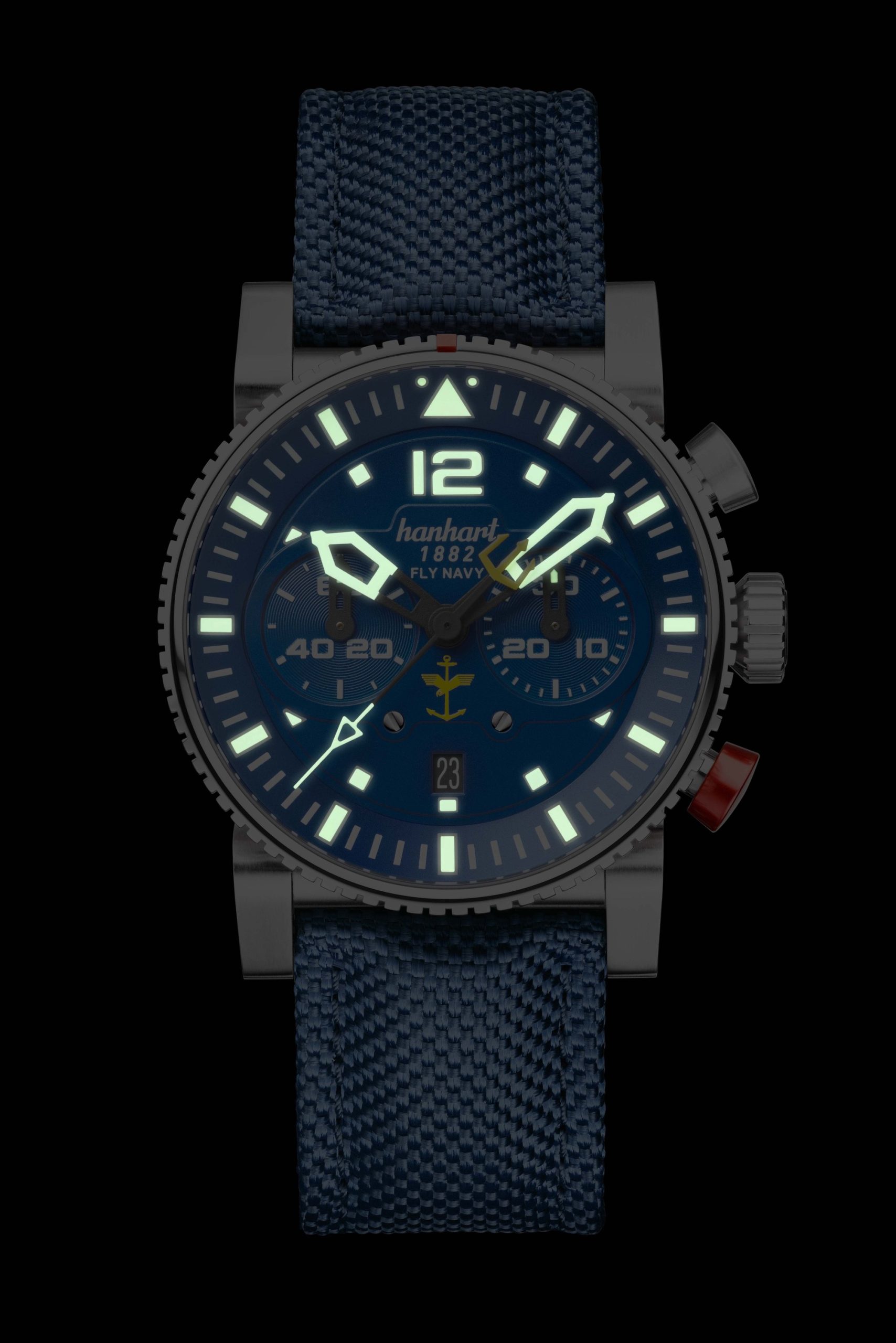 Hanhart PRIMUS Fly Navy Steel MFG3