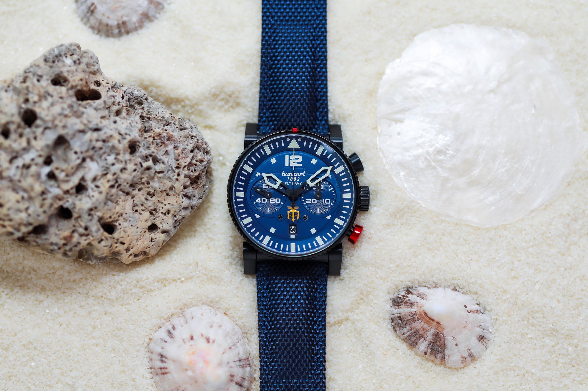 Hanhart PRIMUS Fly Navy Steel MFG5