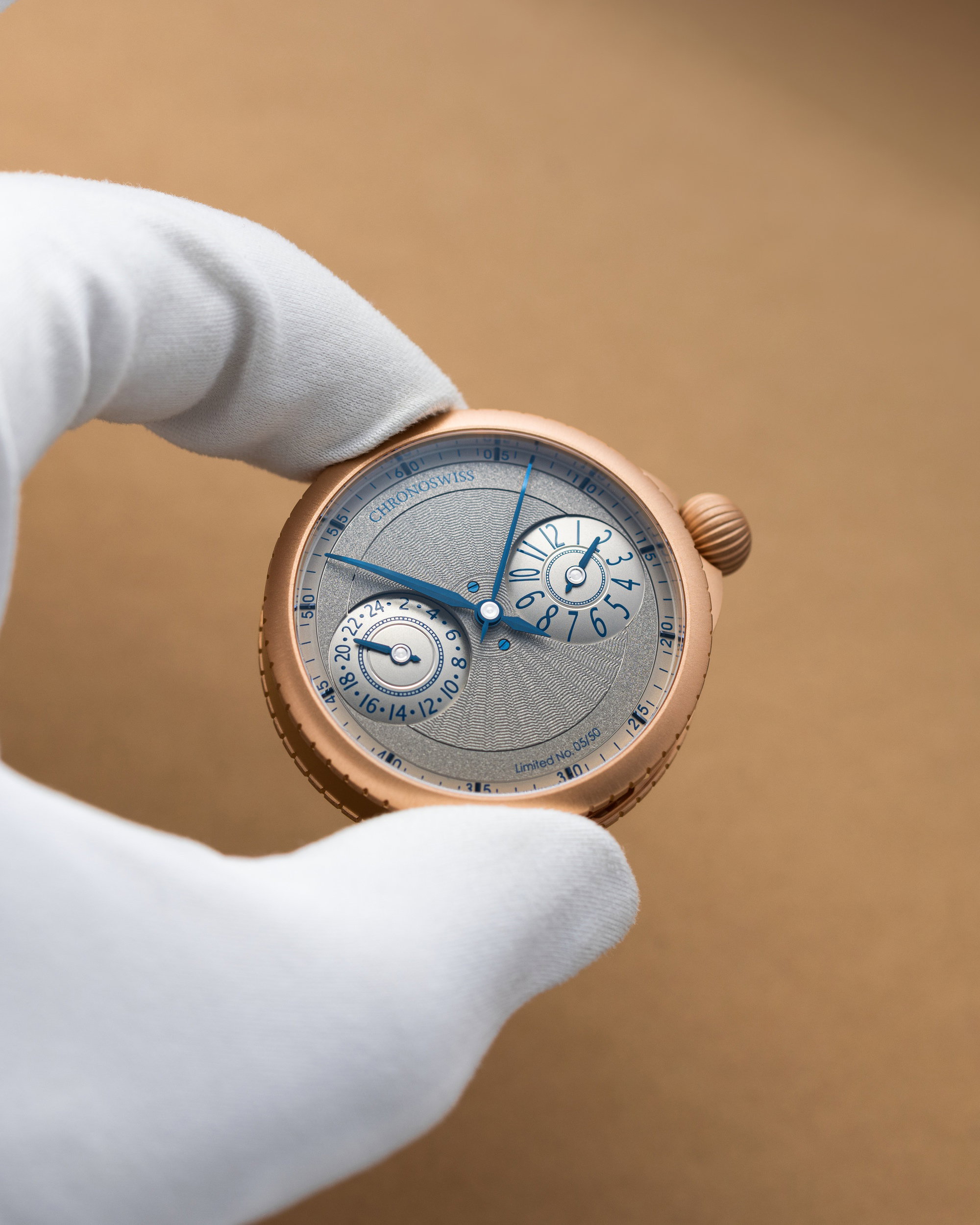 Chronoswiss PULSE GMT Frosted Guilloche Gold