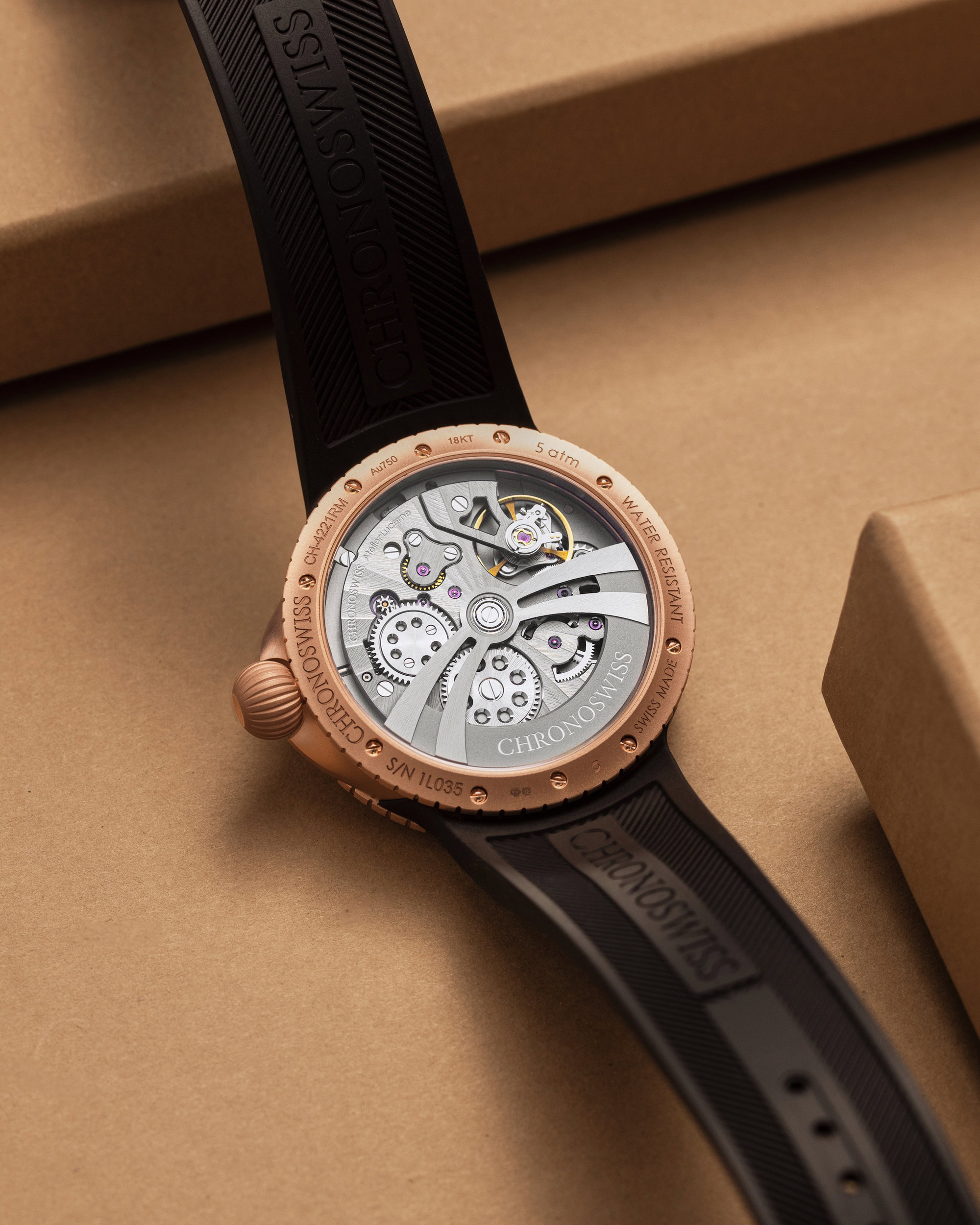 Chronoswiss PULSE GMT Frosted Guilloche Gold