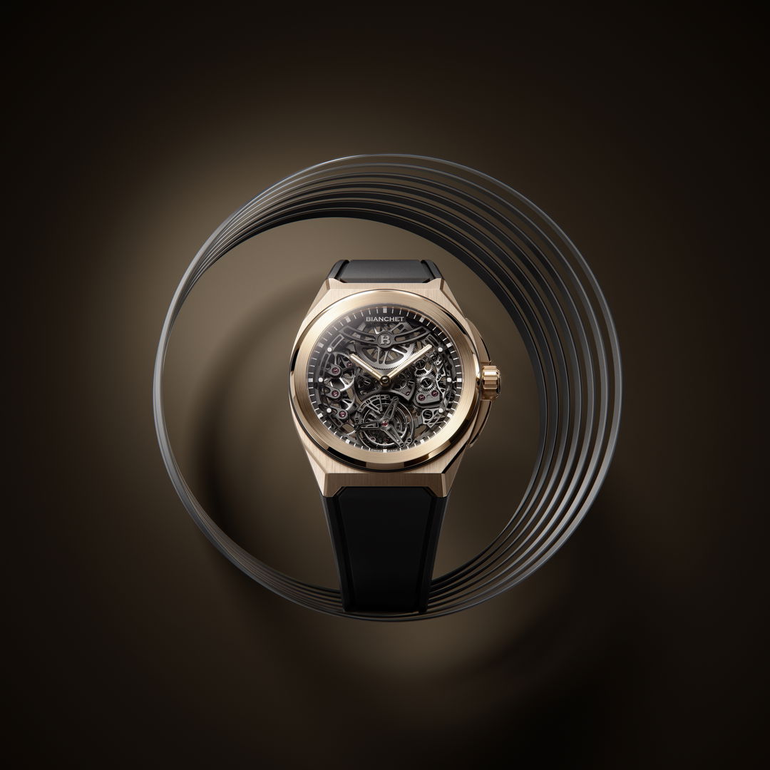 Rotondo Ultrafino Rose Gold Skeleton