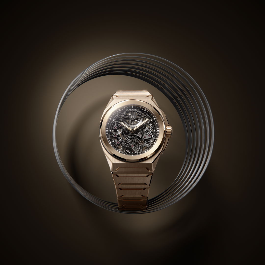 Rotondo Ultrafino Rose Gold Skeleton