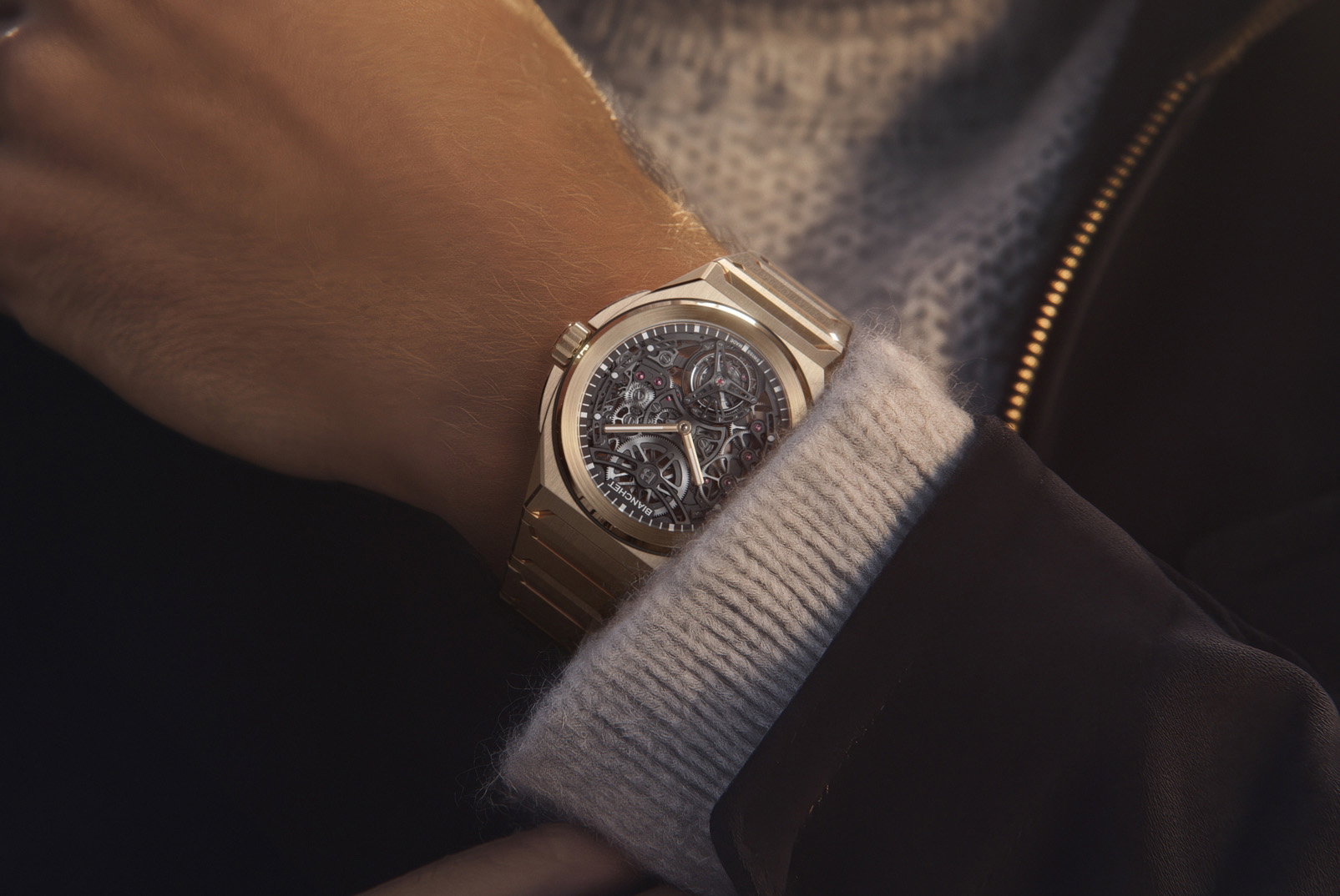 Bianchet Rotondo Ultrafino Rose Gold Skeleton