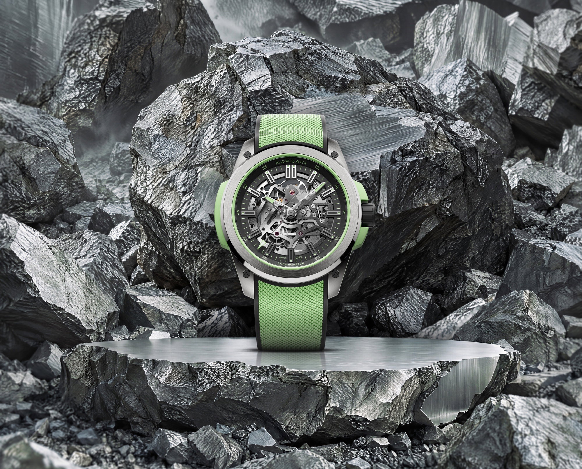 NORQAIN Wild ONE Skeleton 42 Titanium – N3000.26T01.B01.R02