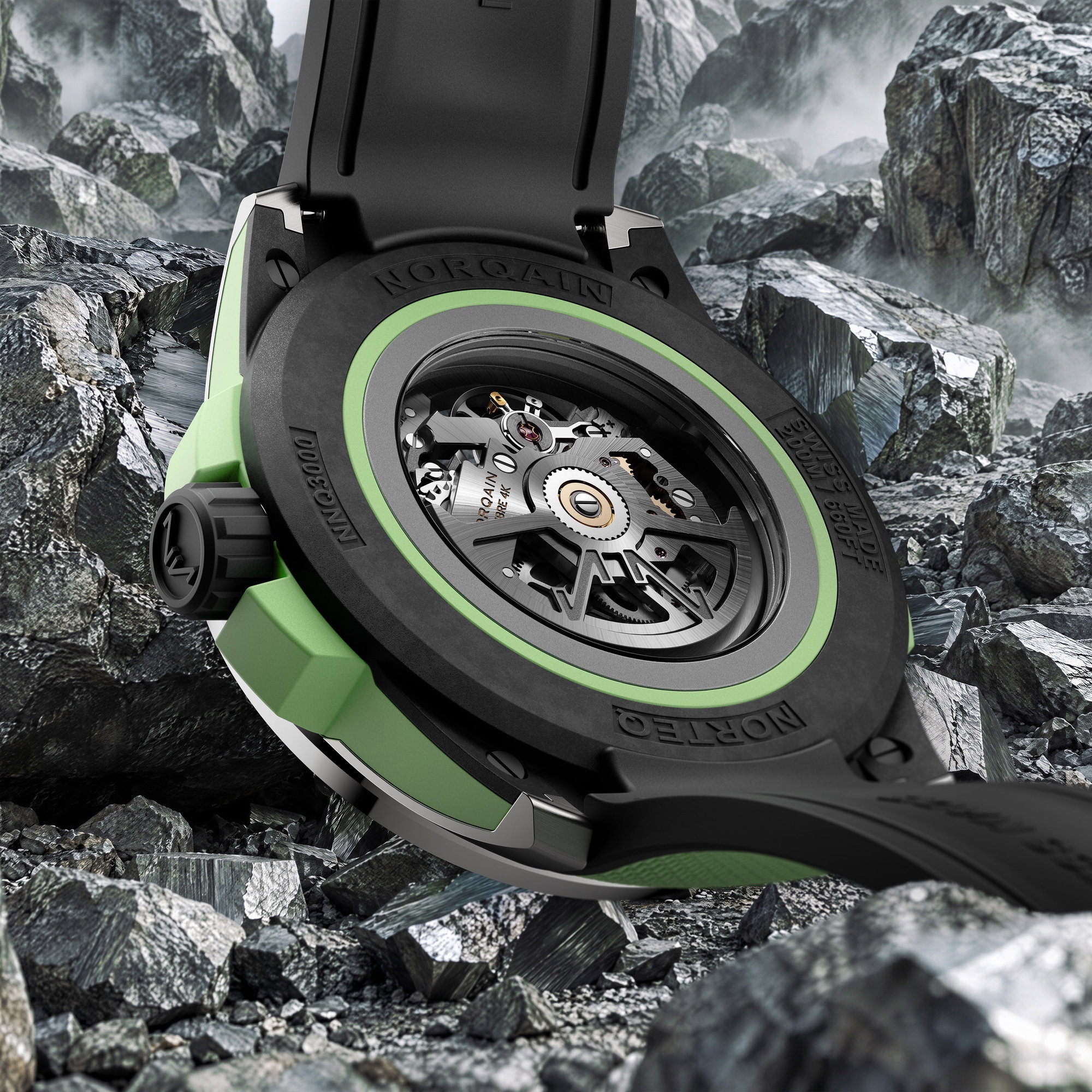 NORQAIN Wild ONE Skeleton 42 Titanium – N3000.26T01.B01.R02